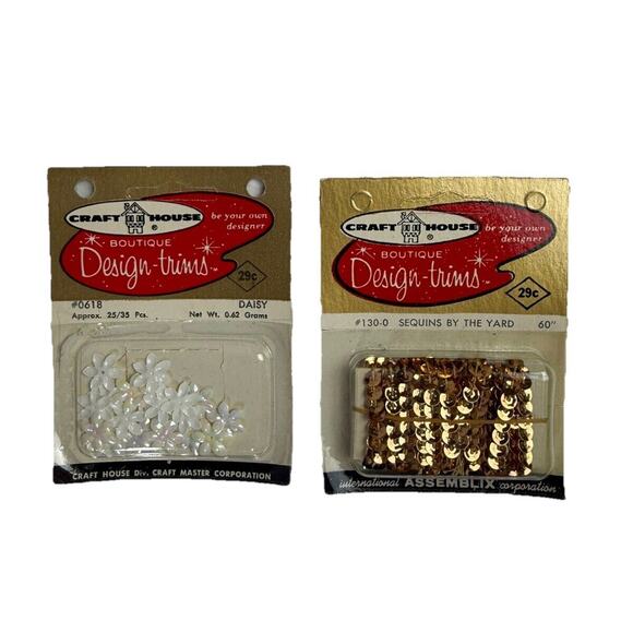 1950’s *Sealed* sequins by the yard Craft House Boutique Design-Trims Assemblix - Picture 1 of 4